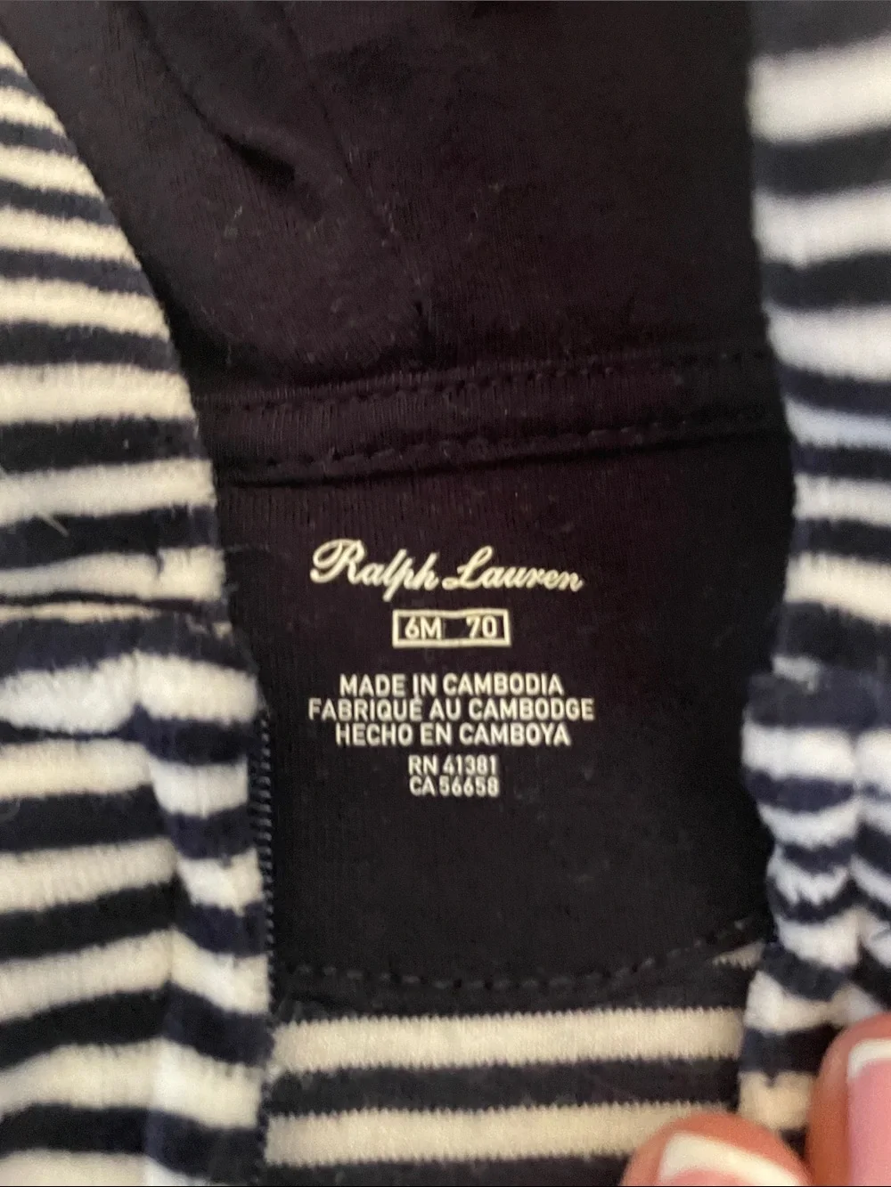 Ralph Lauren Navy and White Striped Kids Jogger Set